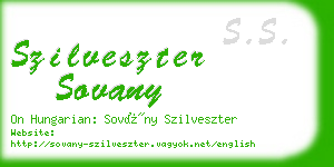 szilveszter sovany business card